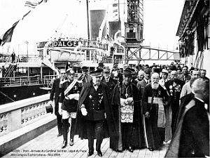 ALGER - XII CONGRES EUCHARISTIQUE NATIONAL - ARRIVEE DU CARDINAL VERDIER LEGAT DU PAPE - MAI 1939